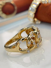 Load image into Gallery viewer, LUOWEND 18K Yellow Gold Fine Jewelry Real Natural Diamond Ring for Women