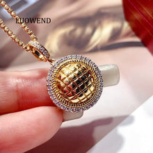 Load image into Gallery viewer, LUOWEND 18K Yellow Gold Natural Diamond Pendant for Women
