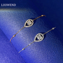 Load image into Gallery viewer, LUOWEND 18K White or Rose Gold Real Natural Diamond Bracelet for Women