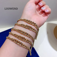 Load image into Gallery viewer, LUOWEND 18K Yellow Gold Bracelet for Women