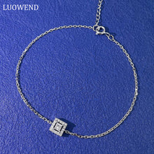 Load image into Gallery viewer, LUOWEND 18K White Gold Real Natural Diamond Bracelet for Women