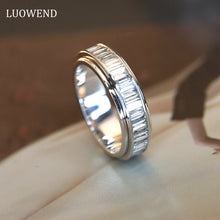 Load image into Gallery viewer, LUOWEND 18K White Gold Real Natural Diamond Ring for Women