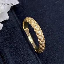 Load image into Gallery viewer, LUOWEND 18K Yellow Gold Real Natural Diamond Ring for Women