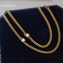 Load image into Gallery viewer, LUOWEND 18K Yellow Gold Real Natural Diamond Bracelet and Anklet Chain for Women