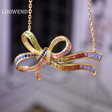 Load image into Gallery viewer, LUOWEND 18K Yellow Gold Real Natural Aquamarine Necklace for Women