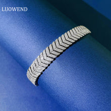 Load image into Gallery viewer, LUOWEND 18K White Gold Real Natural Diamond Bracelet for Women