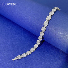 Load image into Gallery viewer, LUOWEND 18K White Gold Real Natural Diamond Bracelet for Women
