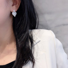 Load image into Gallery viewer, LUOWEND 18K White Gold Real Natural Diamond Earring and Necklace for Women