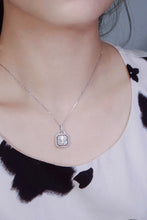 Load image into Gallery viewer, LUOWEND 18K White Gold Real Natural Diamond Pendant Necklace for Women