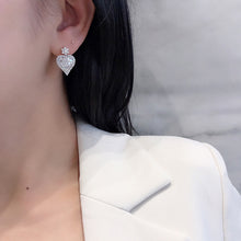 Load image into Gallery viewer, LUOWEND 18K White Gold Real Natural Diamond Earring and Necklace for Women