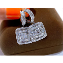 Load image into Gallery viewer, LUOWEND 18K White Gold Real Natural Diamond Hoop Earrings for Women