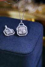 Load image into Gallery viewer, LUOWEND 18K White Gold Real Natural Diamond Pendant Necklace for Women