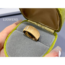 Load image into Gallery viewer, LUOWEND 18K Yellow Gold Natural Diamond Ring for Women