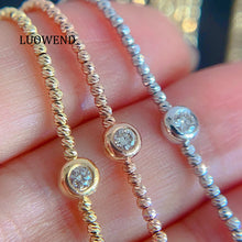 Load image into Gallery viewer, LUOWEND 18K White or Yellow or Rose Gold Natural Diamond Bracelet for Women