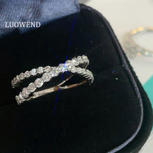 Load image into Gallery viewer, LUOWEND Platinum Natural Diamond Ring for Women
