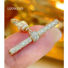 Load image into Gallery viewer, LUOWEND 18K Yellow Gold Fine Jewelry Real Natural Diamond Pendant for Women