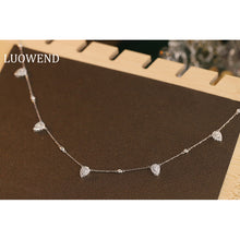 Load image into Gallery viewer, LUOWEND 18K White Gold Real Natural Diamond Necklace for Women