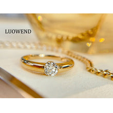 Load image into Gallery viewer, LUOWEND 18K Yellow Gold Fine Jewelry Real Natural Diamond Ring for Women