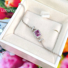 Load image into Gallery viewer, LUOWEND 18K White Gold Natural Sapphire Bracelet for Women
