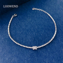 Load image into Gallery viewer, LUOWEND 18K White Gold Natural Diamond Bracelet for Women