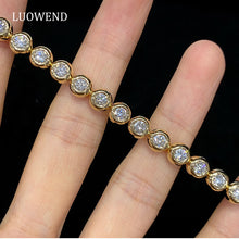 Load image into Gallery viewer, LUOWEND 18K Yellow Gold Real Natural Diamond Bracelet for Women