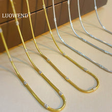 Load image into Gallery viewer, LUOWEND 18K Yellow Gold Party Necklace for Women