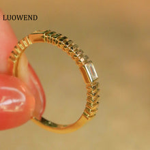 Load image into Gallery viewer, LUOWEND 18K Yellow Gold Real Natural Diamond Ring for Women