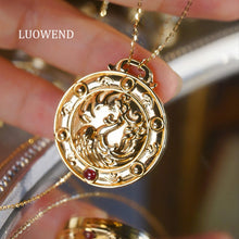 Load image into Gallery viewer, LUOWEND 18K Yellow Gold Necklace for Women