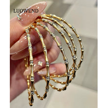 Load image into Gallery viewer, LUOWEND 18K White+Yellow Gold Bangle for Women