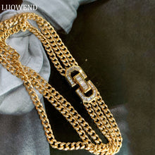 Load image into Gallery viewer, LUOWEND 18K Yellow Gold Real Natural Diamond Bracelet for Women