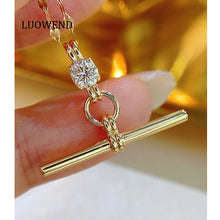 Load image into Gallery viewer, LUOWEND 18K Yellow Gold Fine Jewelry Real Natural Diamond Pendant for Women