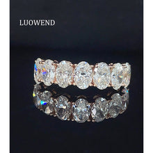 Load image into Gallery viewer, LUOWEND 18K Rose Gold Fine Jewelry Real Natural Diamond Ring for Women