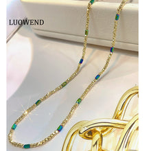 Load image into Gallery viewer, LUOWEND 18K Yellow Gold Necklace for Women