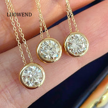 Load image into Gallery viewer, LUOWEND 18K Yellow Gold Natural Diamond Necklace for Women