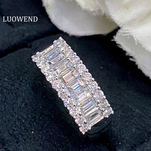 Load image into Gallery viewer, LUOWEND 18K White Gold Real Natural Diamond Ring for Women