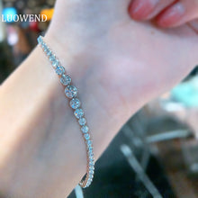 Load image into Gallery viewer, LUOWEND 18K White Gold Real Natural Diamond Bracelet for Women