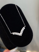 Load image into Gallery viewer, LUOWEND 18K White Gold Natural Diamond Necklace for Women