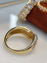 Load image into Gallery viewer, LUOWEND 18K White+Yellow Gold Fine Jewelry Real Natural Diamond Ring for Women
