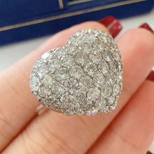 Load image into Gallery viewer, LUOWEND 18K White Gold Natural Diamond Ring for Women