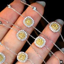 Load image into Gallery viewer, LUOWEND 18K White Gold Real Natural Yellow Diamond Diamond Bracelet for Women