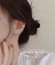 Load image into Gallery viewer, LUOWEND 18K White or Rose Gold Real Natural Diamond Clip Earrings for Women