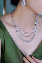 Load image into Gallery viewer, LUOWEND 18K White Gold Real Natural Diamond Necklace for Women