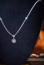 Load image into Gallery viewer, LUOWEND 18K White Gold Real Natural Diamond Necklace for Women