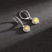 Load image into Gallery viewer, LUOWEND 18K White Gold Real Natural Yellow Diamond Drop Earrings for Women