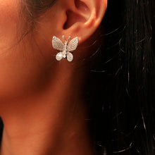 Load image into Gallery viewer, LUOWEND 18K White Gold Real Natural Diamond Hoop Earrings for Women