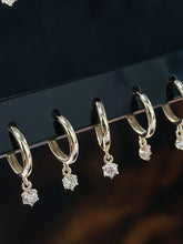 Load image into Gallery viewer, LUOWEND 18K White/Yellow Gold Fine Jewelry Real Natural Diamond Earrings for Women