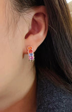 Load image into Gallery viewer, LUOWEND 18K Yellow Gold Natural Color Sapphire Earrings for Women