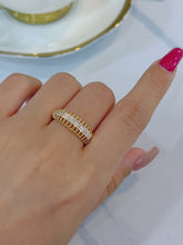 Load image into Gallery viewer, LUOWEND 18K Yellow Gold Natural Diamond Ring for Women