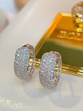 Load image into Gallery viewer, LUOWEND 18K White/Yellow Gold Fine Jewelry Real Natural Diamond Earrings for Women