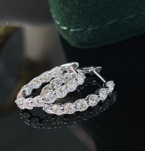 Load image into Gallery viewer, LUOWEND 18K White/Yellow Gold Fine Jewelry Real Natural Diamond Earrings for Women
